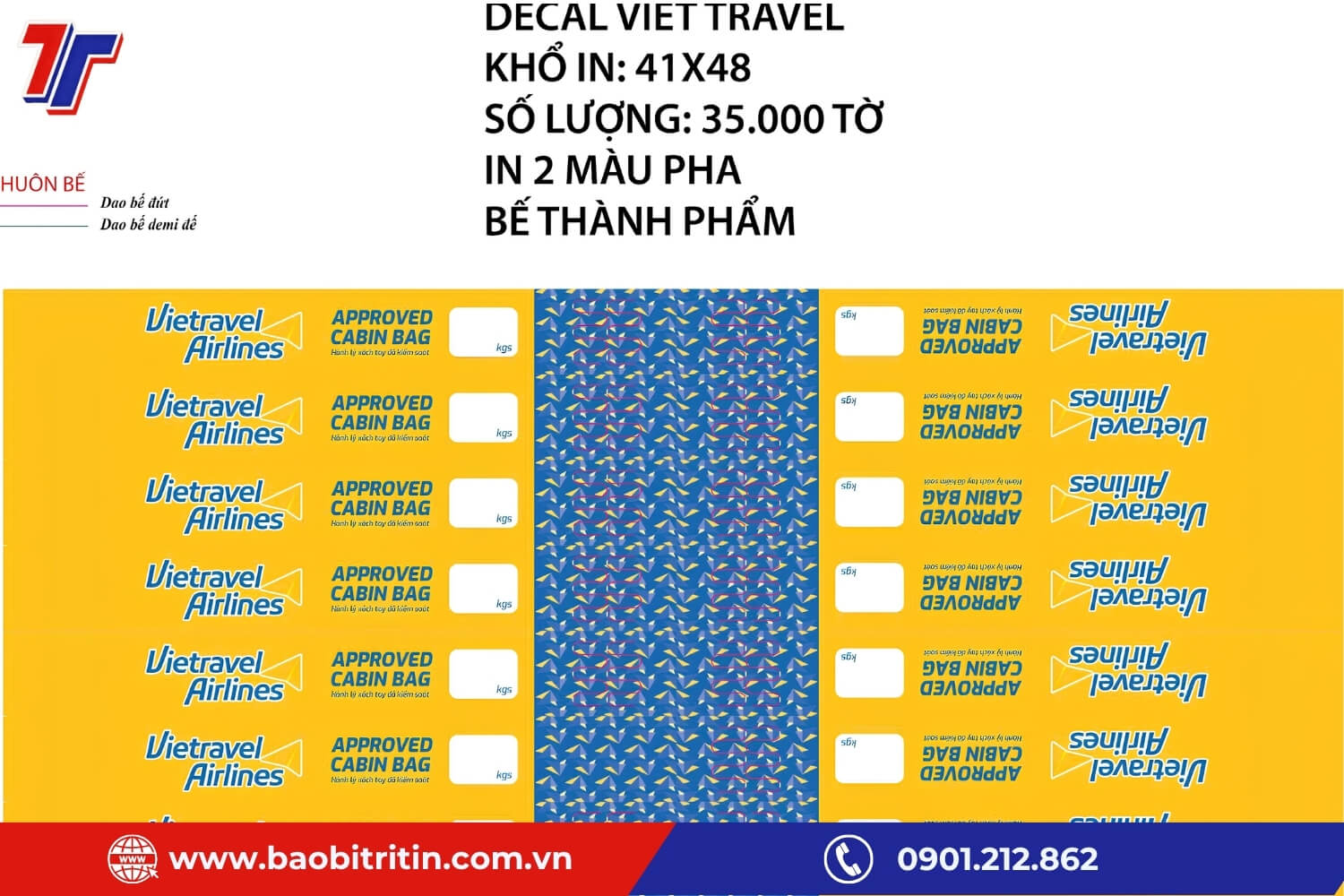Ví dụ lệnh in của khổ 41 x 48, khổ có thể chia theo nhiều quy cách, tùy kích thước sản phẩm và phương án dàn trang
