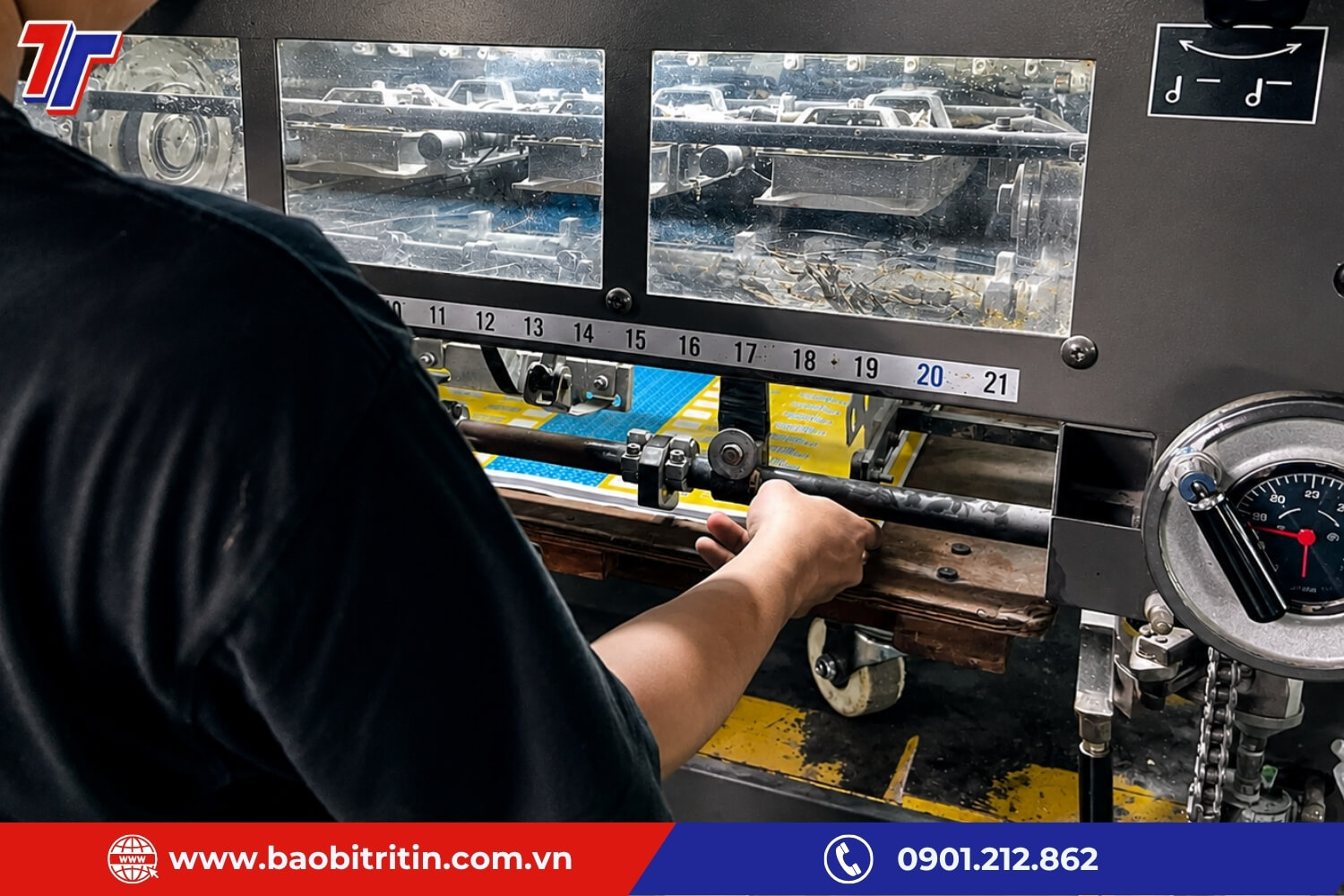 In offset truyền hình ảnh qua bản kẽm và tấm cao su trước khi in lên giấy hoặc vật liệu