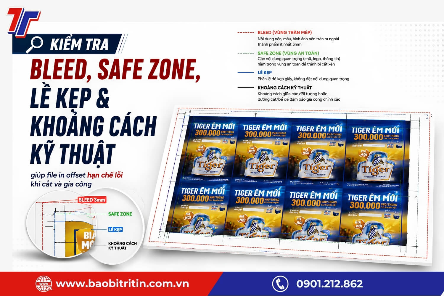Số con trên mỗi tờ phụ thuộc vào kích thước sản phẩm, bleed, lề kỹ thuật và cách bố trí khi dàn trang
